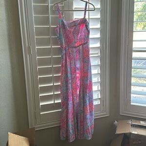 NWT Lilly Pulitzer maxi dress. Gold adjustable strap hardware stunning .